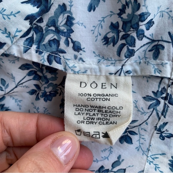 Doen Stanza Cotton Voile Smocked Short Puff Sleeve Maxi Dress Songbird Toile - Picture 13 of 15